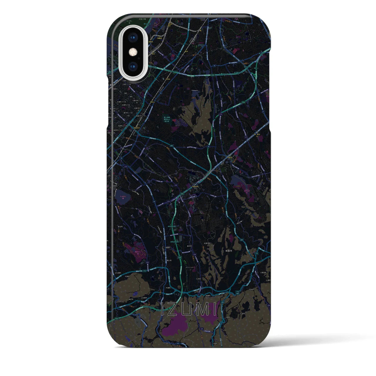 【和泉(大阪府)】地図柄iPhoneケース(バックカバータイプ)