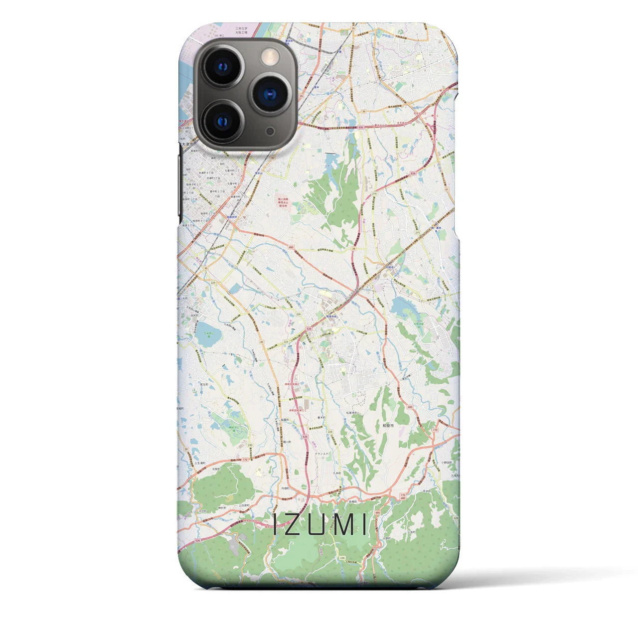 【和泉(大阪府)】地図柄iPhoneケース(バックカバータイプ)