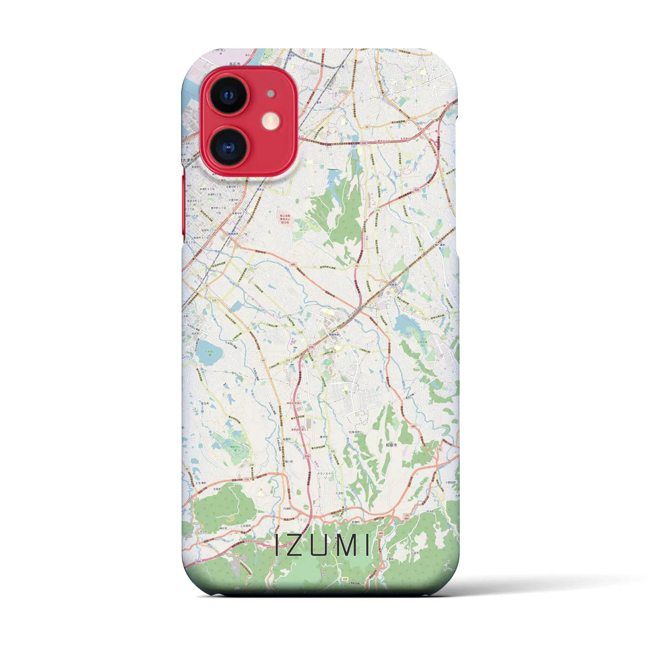【和泉(大阪府)】地図柄iPhoneケース(バックカバータイプ)