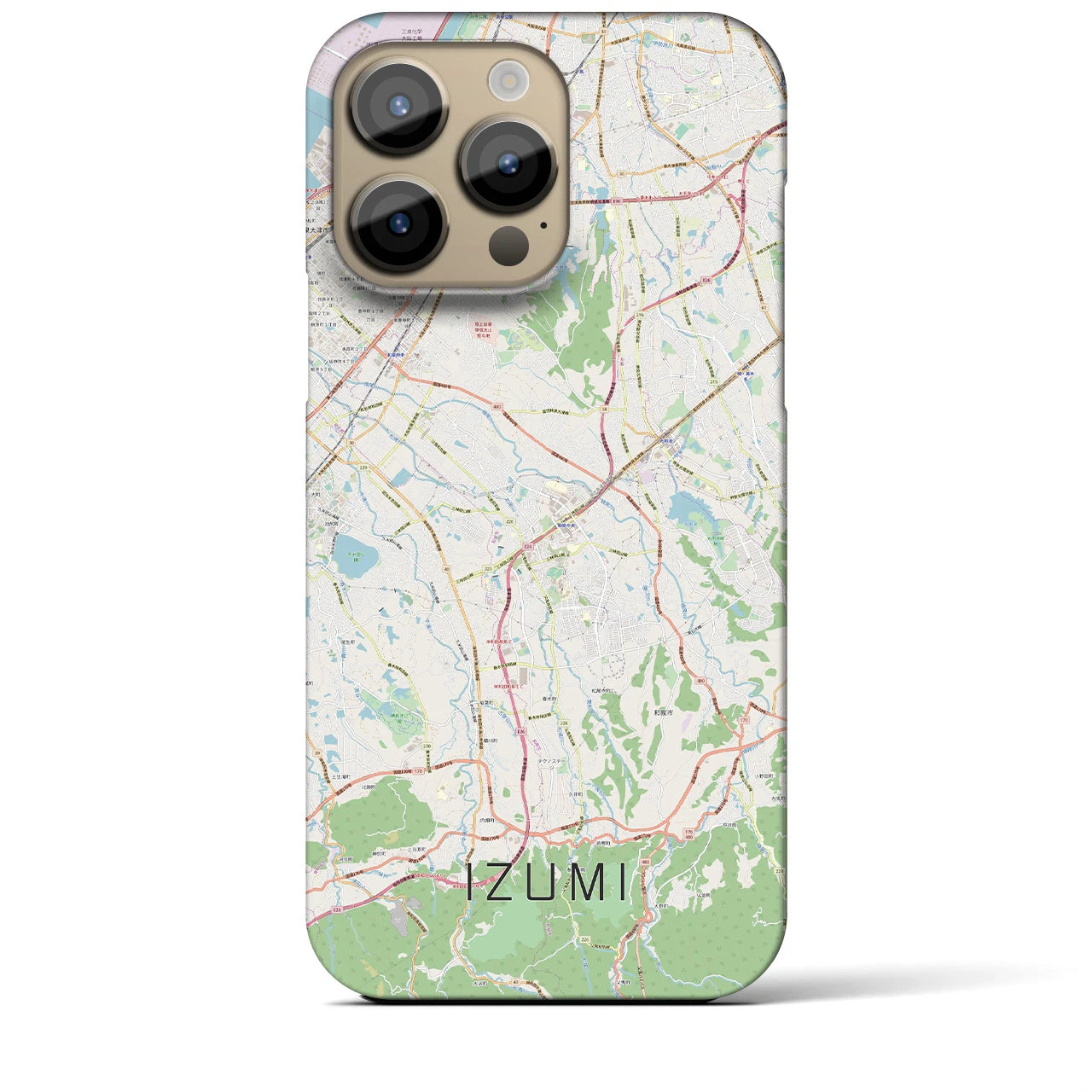 【和泉(大阪府)】地図柄iPhoneケース(バックカバータイプ)