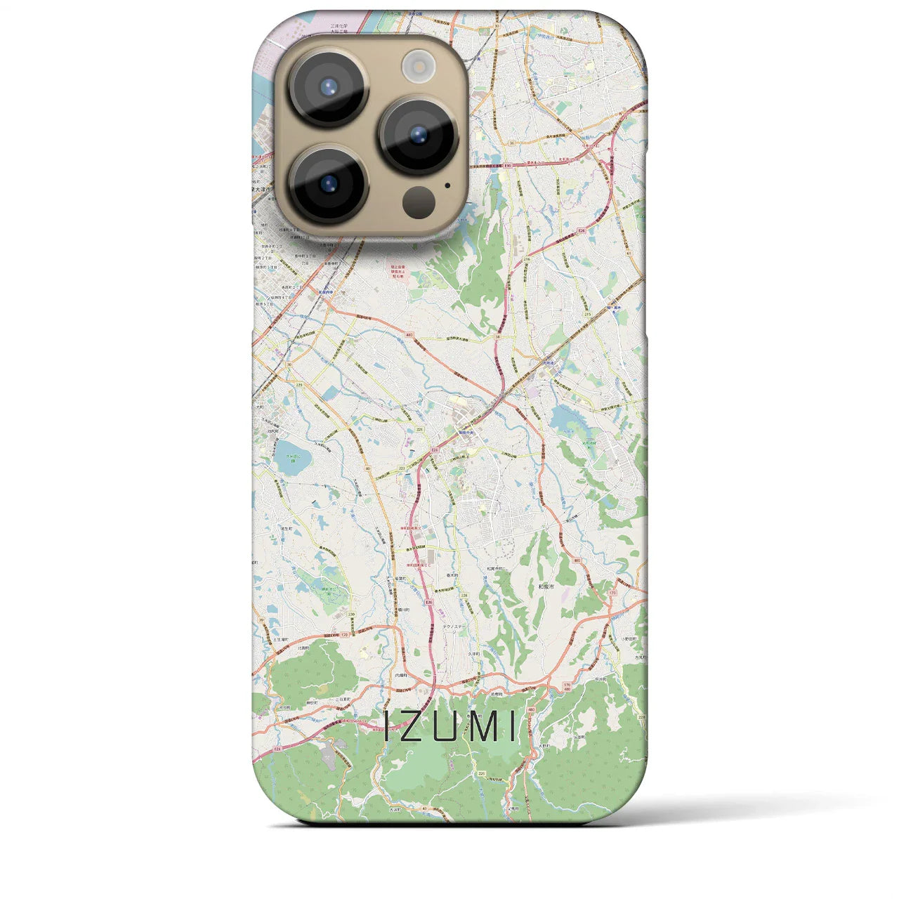 【和泉(大阪府)】地図柄iPhoneケース(バックカバータイプ)