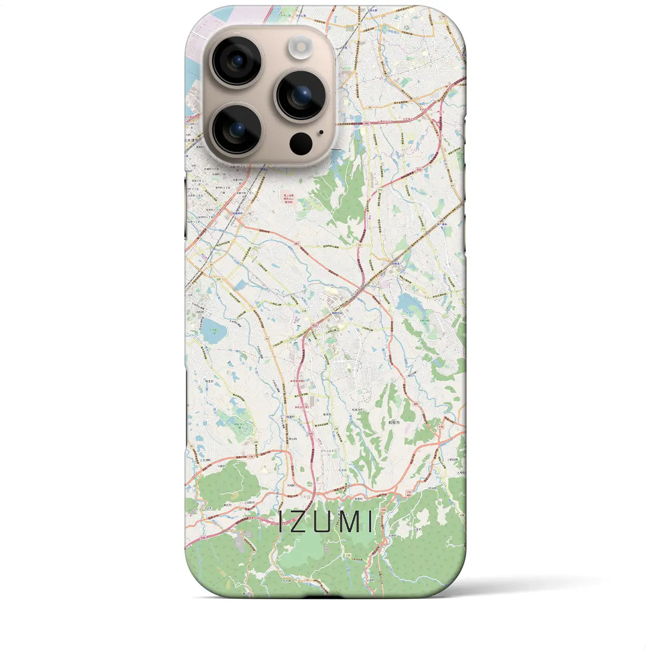 【和泉(大阪府)】地図柄iPhoneケース(バックカバータイプ)