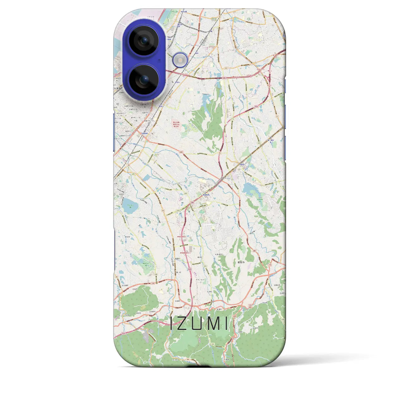 【和泉(大阪府)】地図柄iPhoneケース(バックカバータイプ)