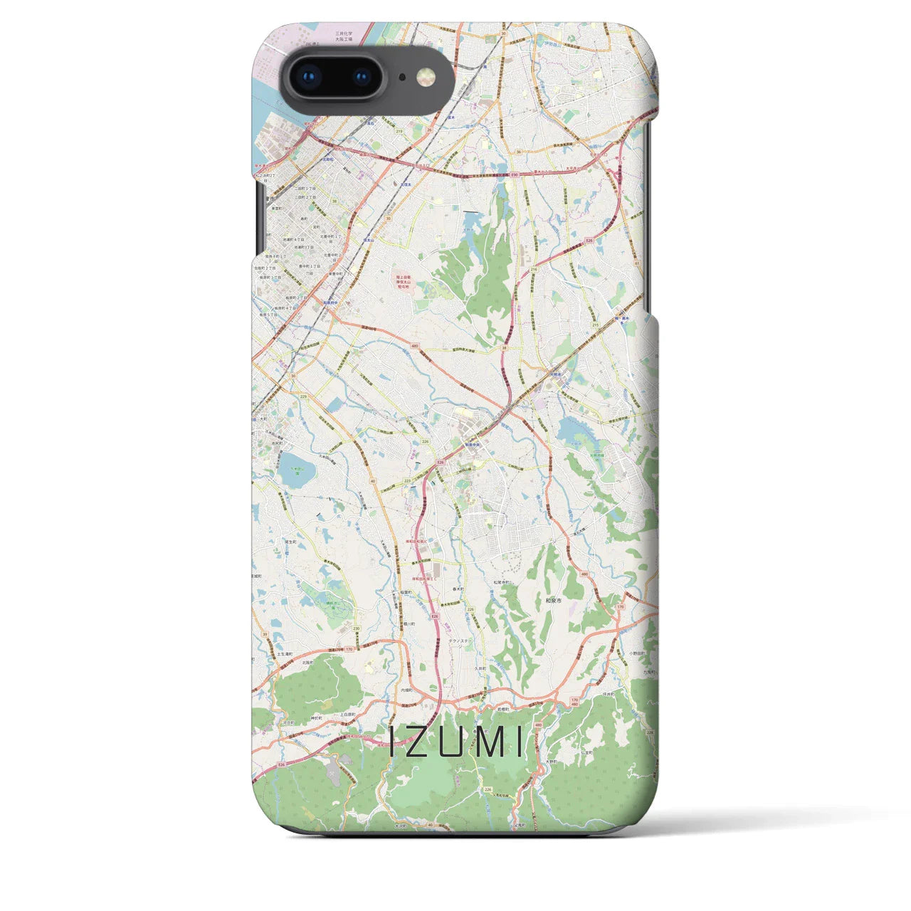 【和泉(大阪府)】地図柄iPhoneケース(バックカバータイプ)