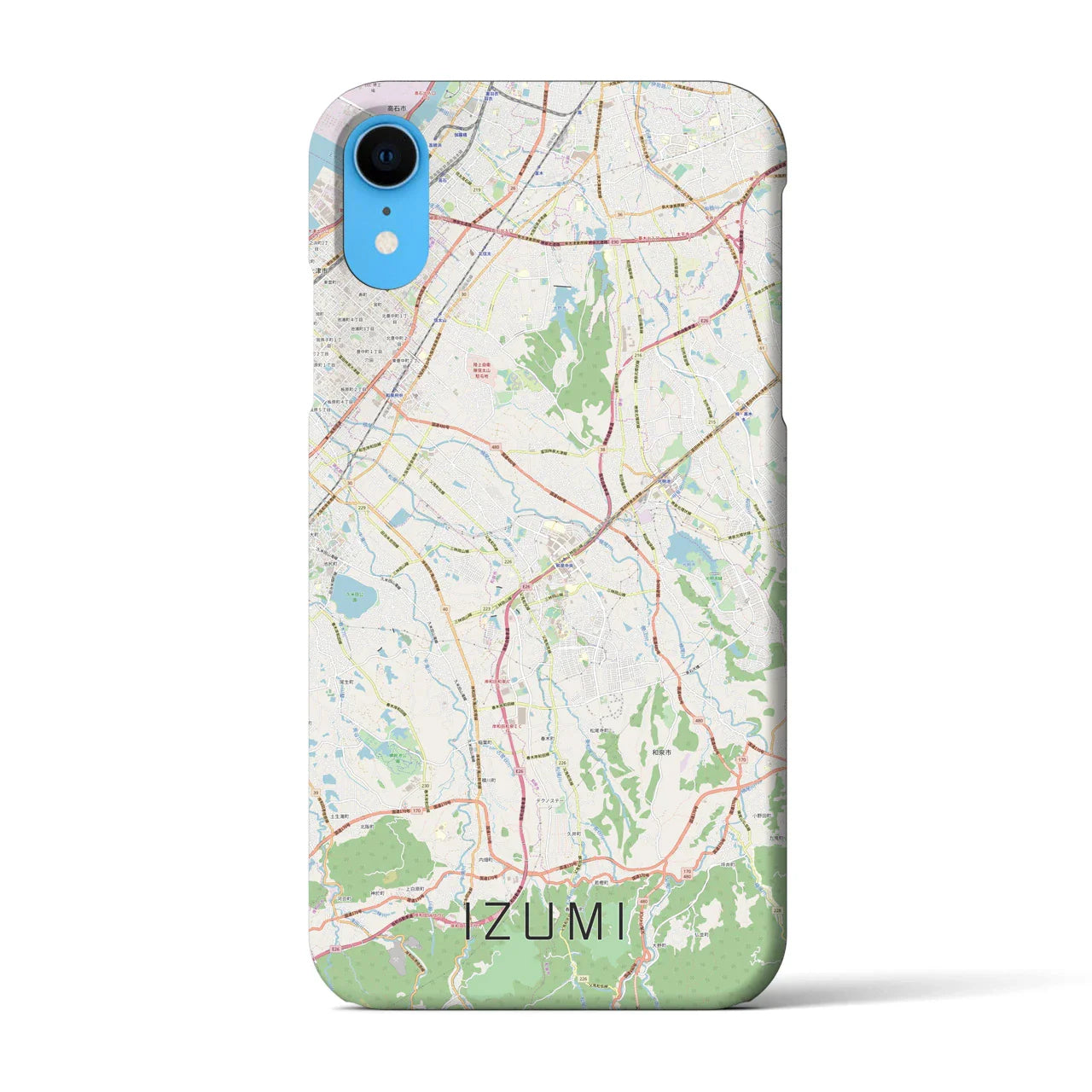 【和泉(大阪府)】地図柄iPhoneケース(バックカバータイプ)