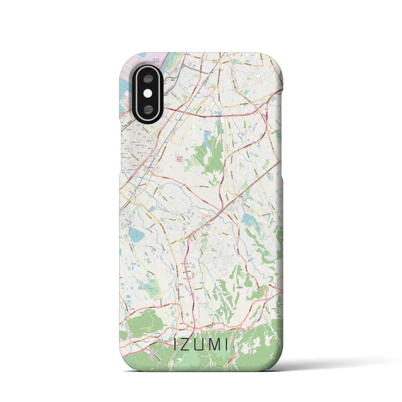 【和泉(大阪府)】地図柄iPhoneケース(バックカバータイプ)