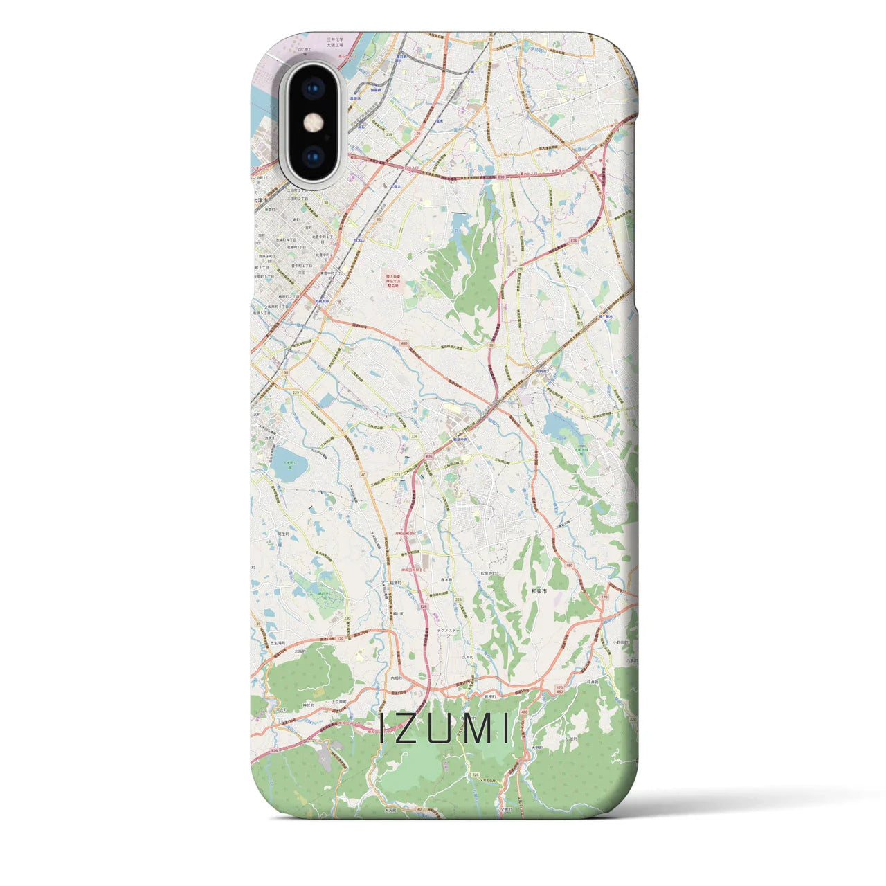 【和泉(大阪府)】地図柄iPhoneケース(バックカバータイプ)
