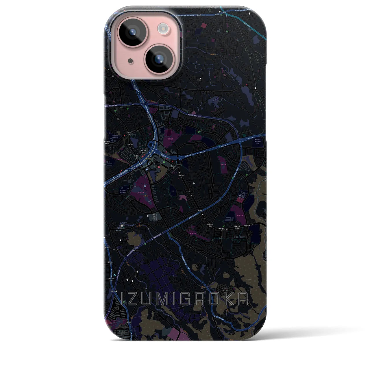 【泉ケ丘(大阪府)】地図柄iPhoneケース(バックカバータイプ)