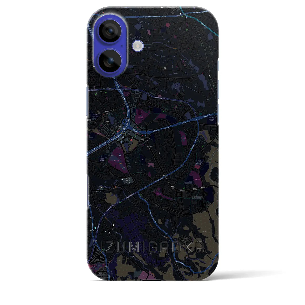 【泉ケ丘(大阪府)】地図柄iPhoneケース(バックカバータイプ)