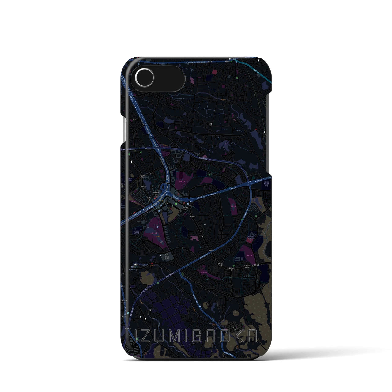 【泉ケ丘(大阪府)】地図柄iPhoneケース(バックカバータイプ)