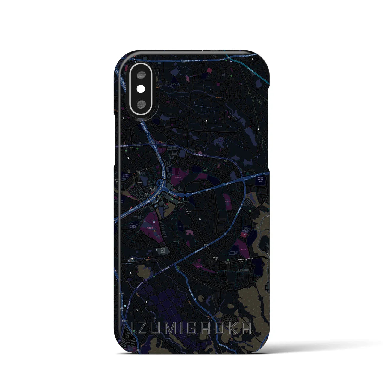 【泉ケ丘(大阪府)】地図柄iPhoneケース(バックカバータイプ)