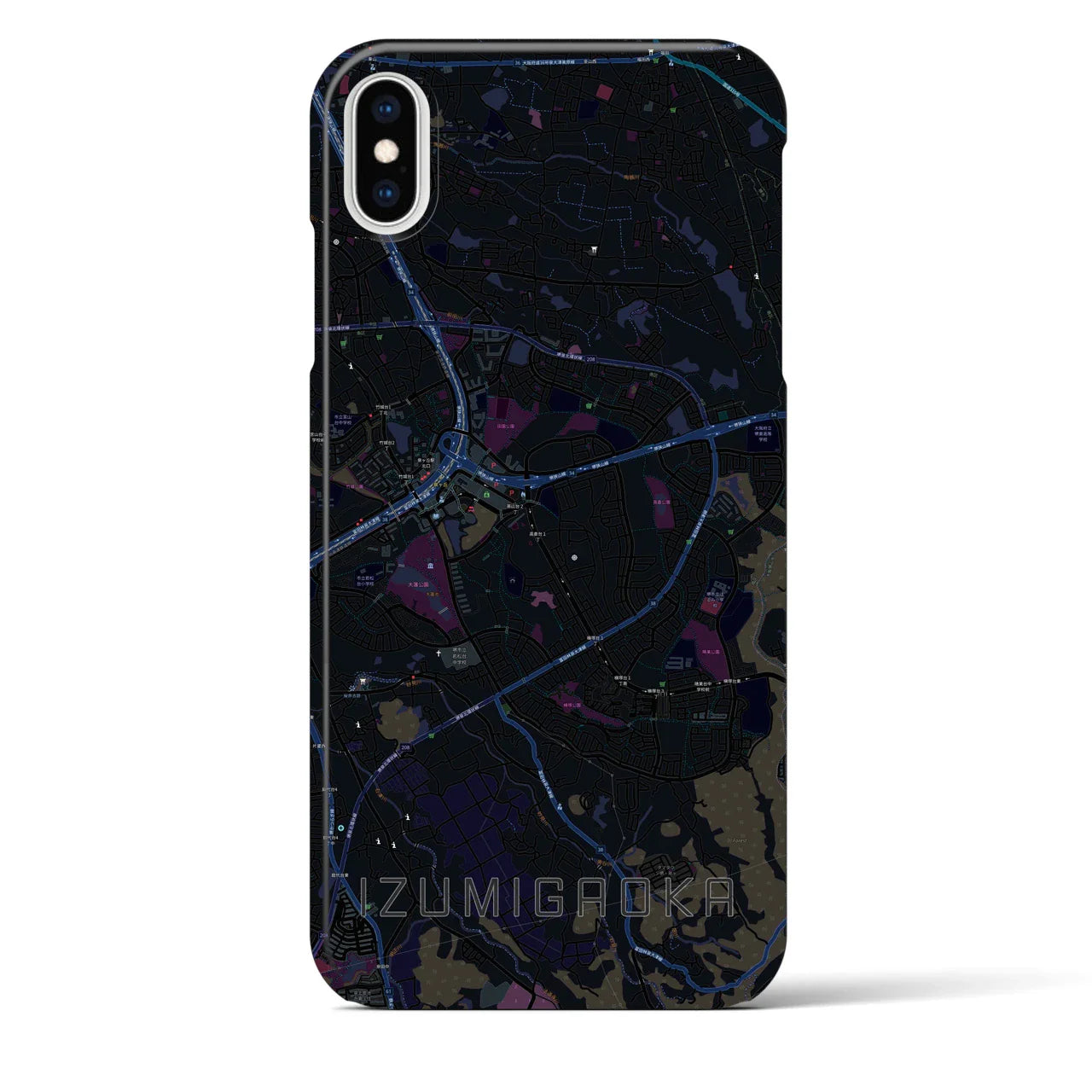 【泉ケ丘(大阪府)】地図柄iPhoneケース(バックカバータイプ)
