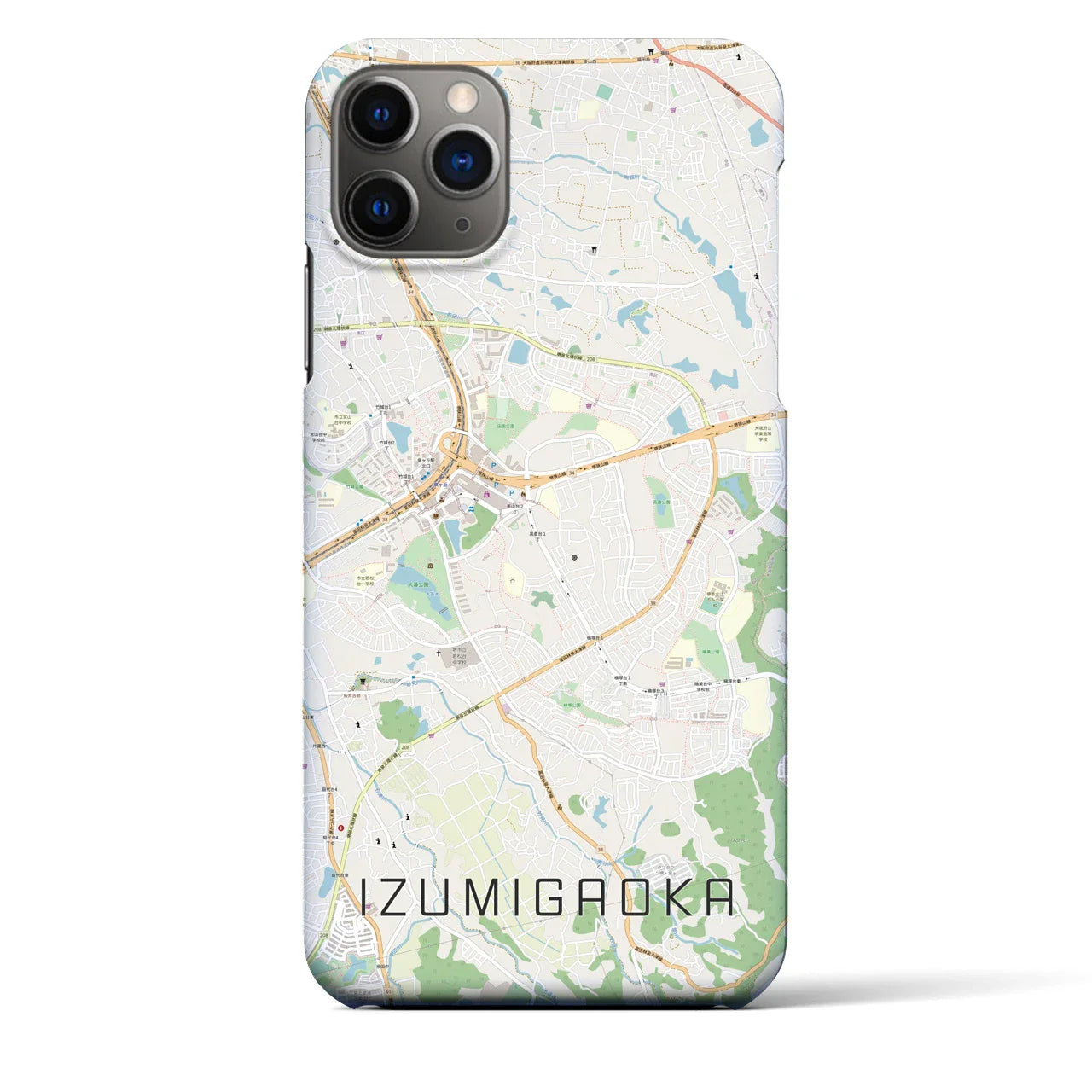 【泉ケ丘(大阪府)】地図柄iPhoneケース(バックカバータイプ)