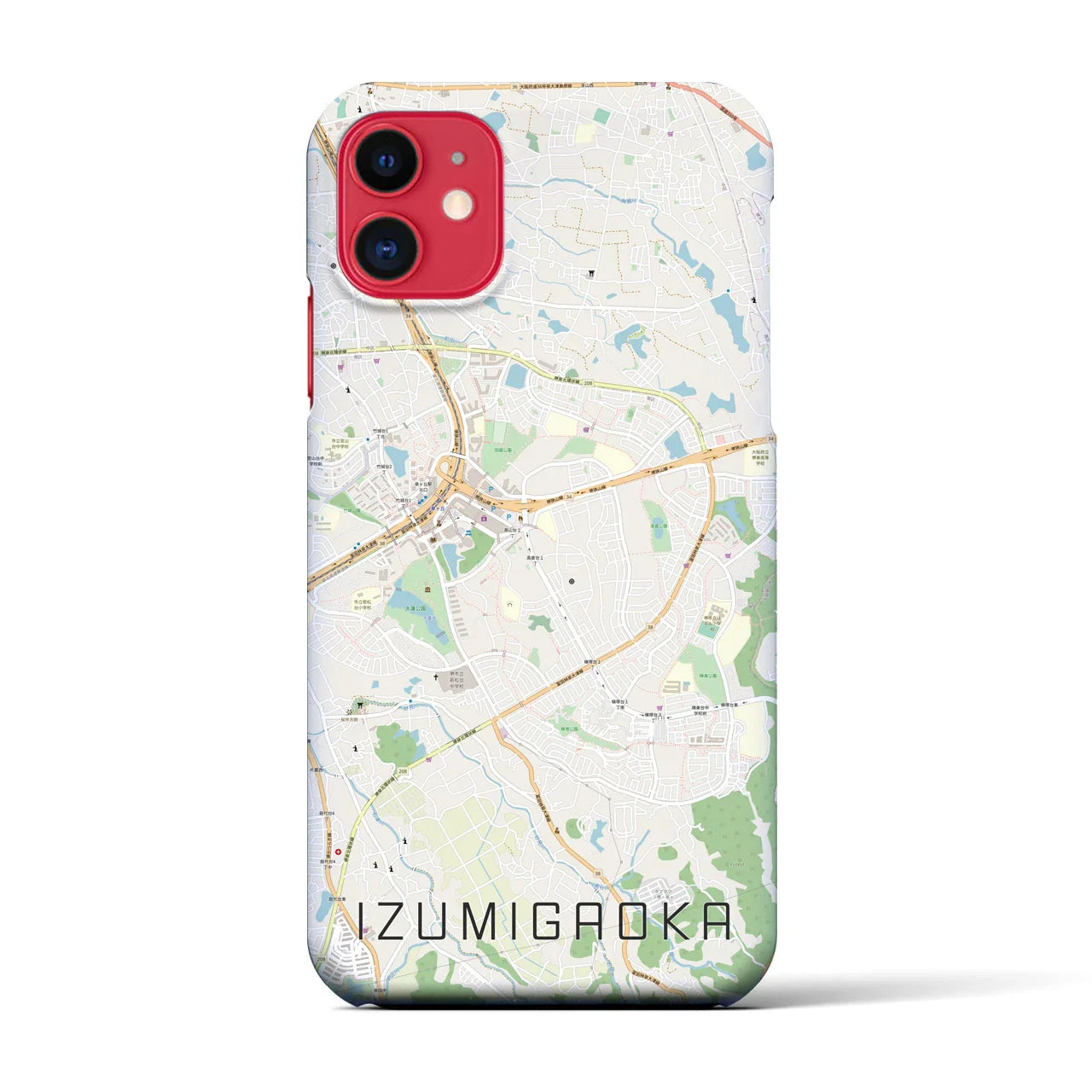 【泉ケ丘(大阪府)】地図柄iPhoneケース(バックカバータイプ)