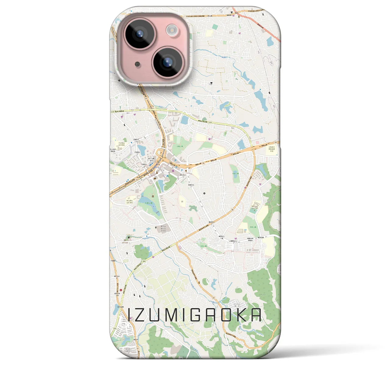 【泉ケ丘(大阪府)】地図柄iPhoneケース(バックカバータイプ)