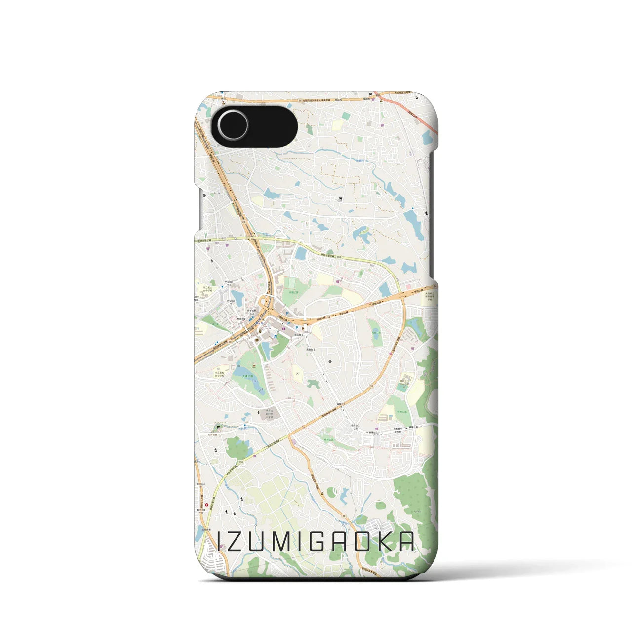 【泉ケ丘(大阪府)】地図柄iPhoneケース(バックカバータイプ)