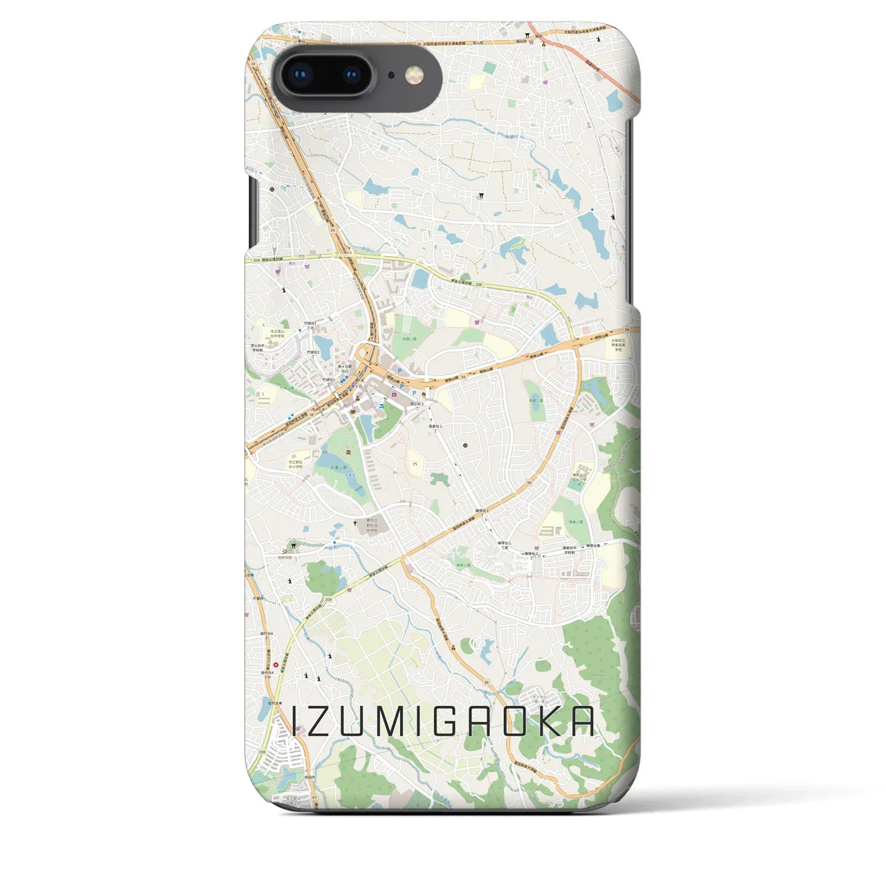 【泉ケ丘(大阪府)】地図柄iPhoneケース(バックカバータイプ)