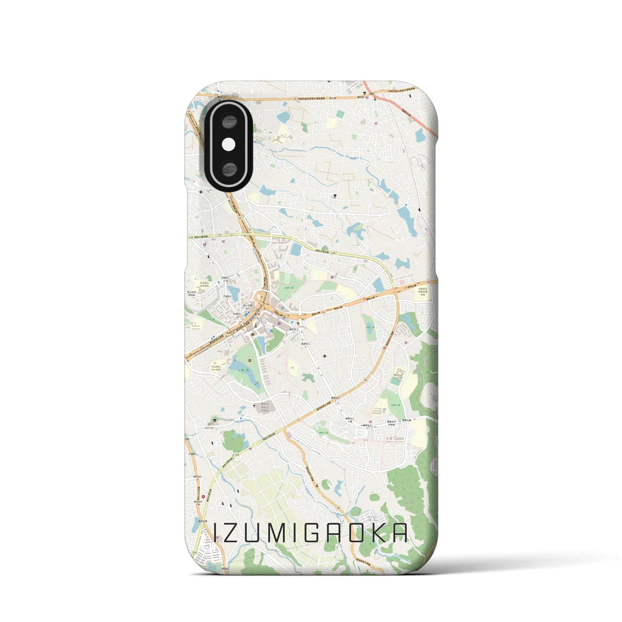 【泉ケ丘(大阪府)】地図柄iPhoneケース(バックカバータイプ)