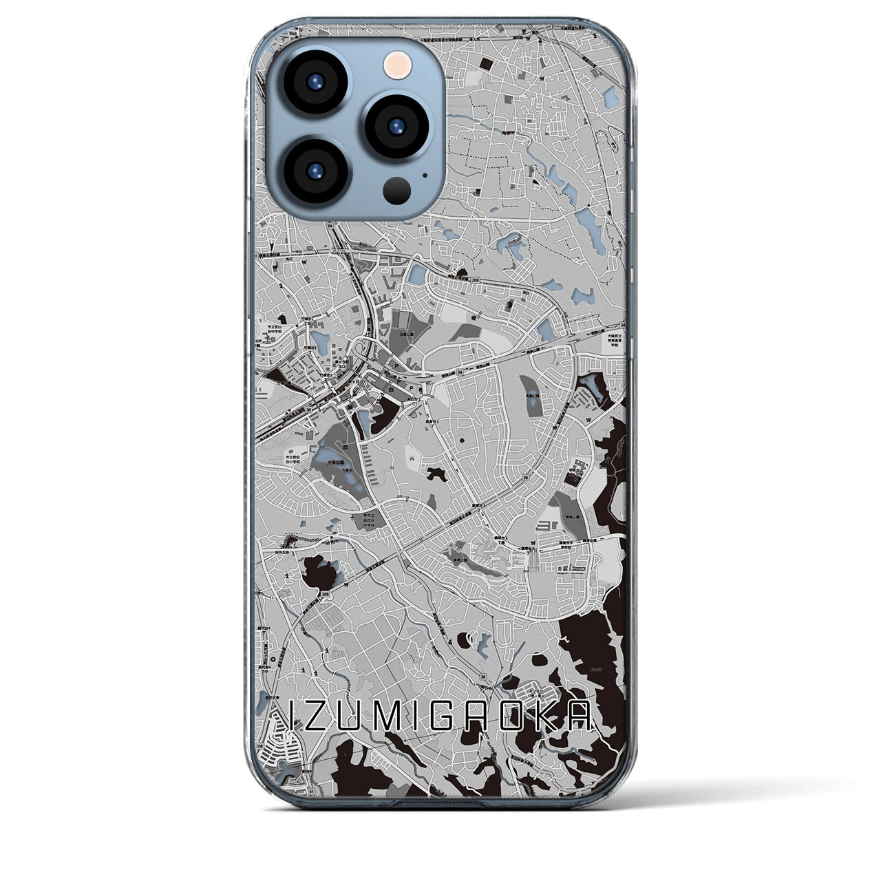 【泉ケ丘(大阪府)】地図柄iPhoneケース(クリアタイプ)