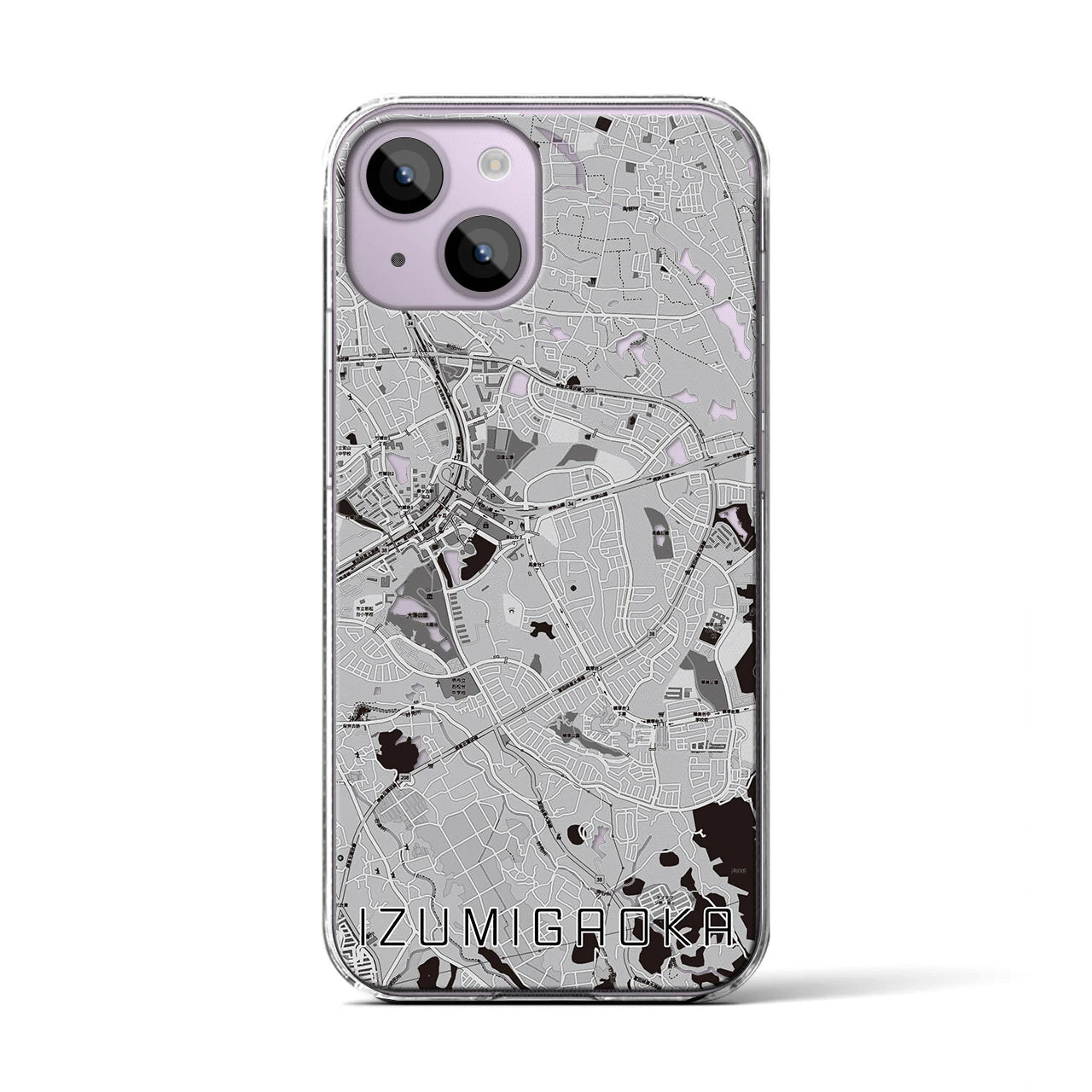 【泉ケ丘(大阪府)】地図柄iPhoneケース(クリアタイプ)