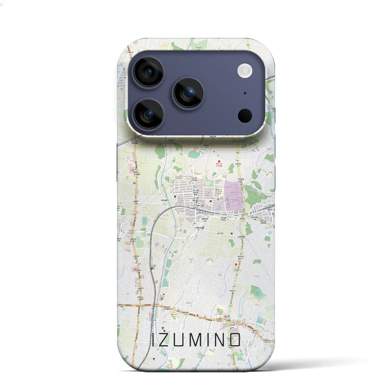 【いずみ野(神奈川県)】地図柄iPhoneケース(バックカバータイプ)ブラック・iPhone 17 Pro Max 用