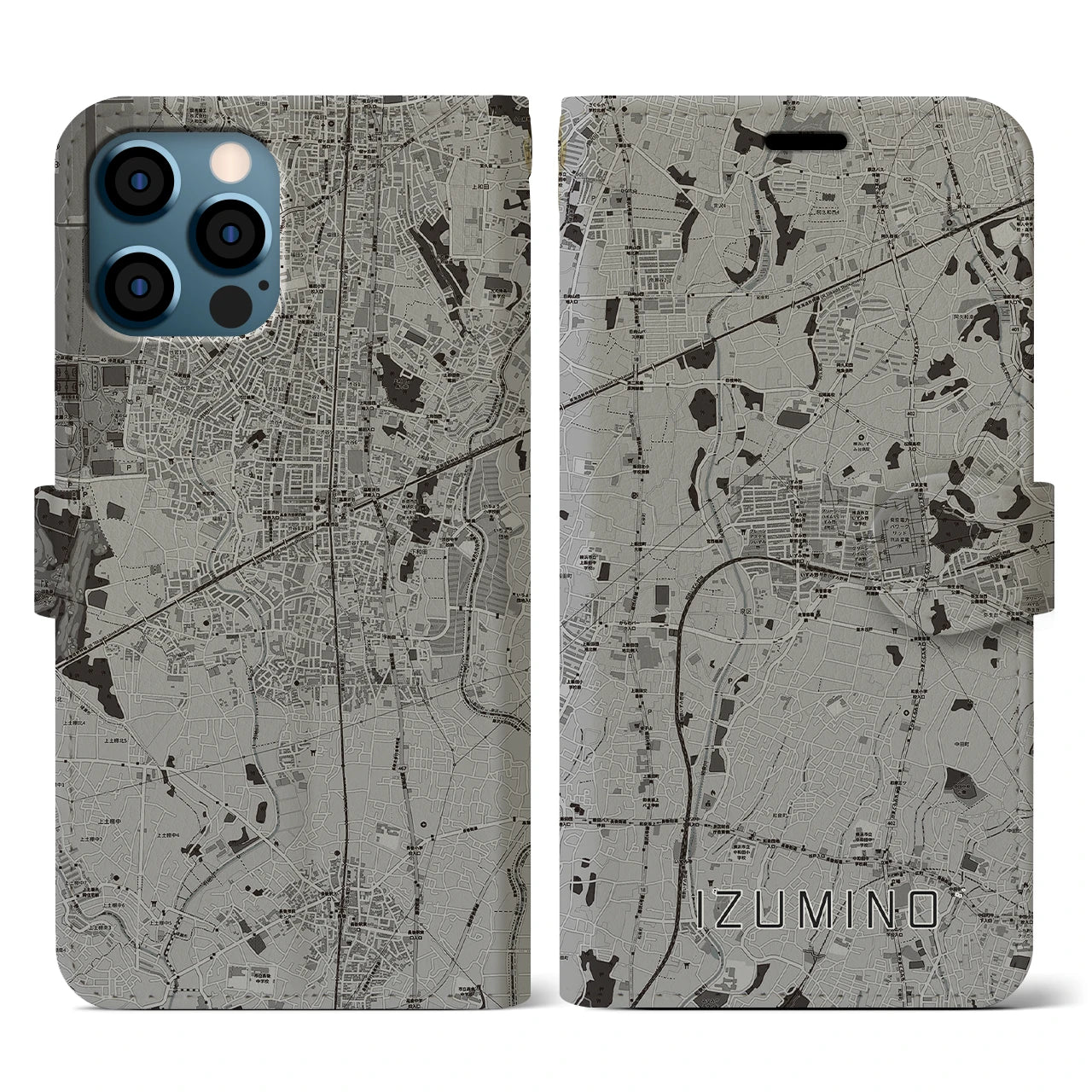 【いずみ野(神奈川県)】地図柄iPhoneケース(手帳タイプ)