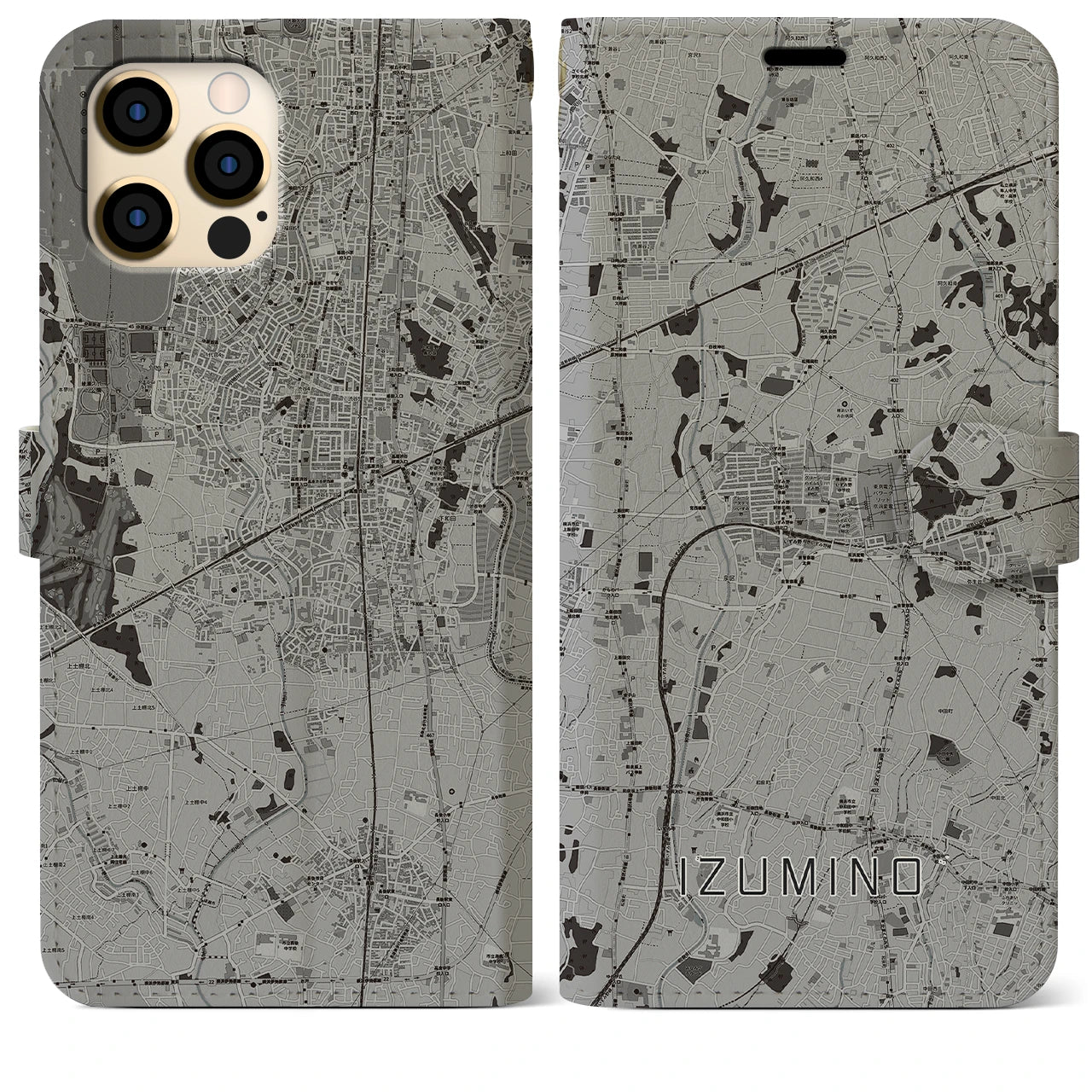 【いずみ野(神奈川県)】地図柄iPhoneケース(手帳タイプ)