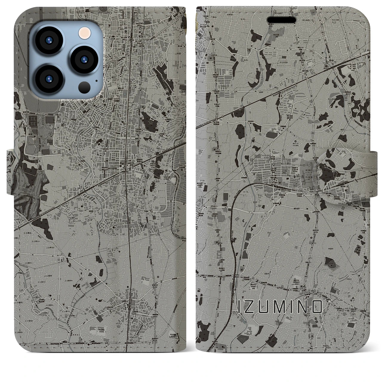 【いずみ野(神奈川県)】地図柄iPhoneケース(手帳タイプ)