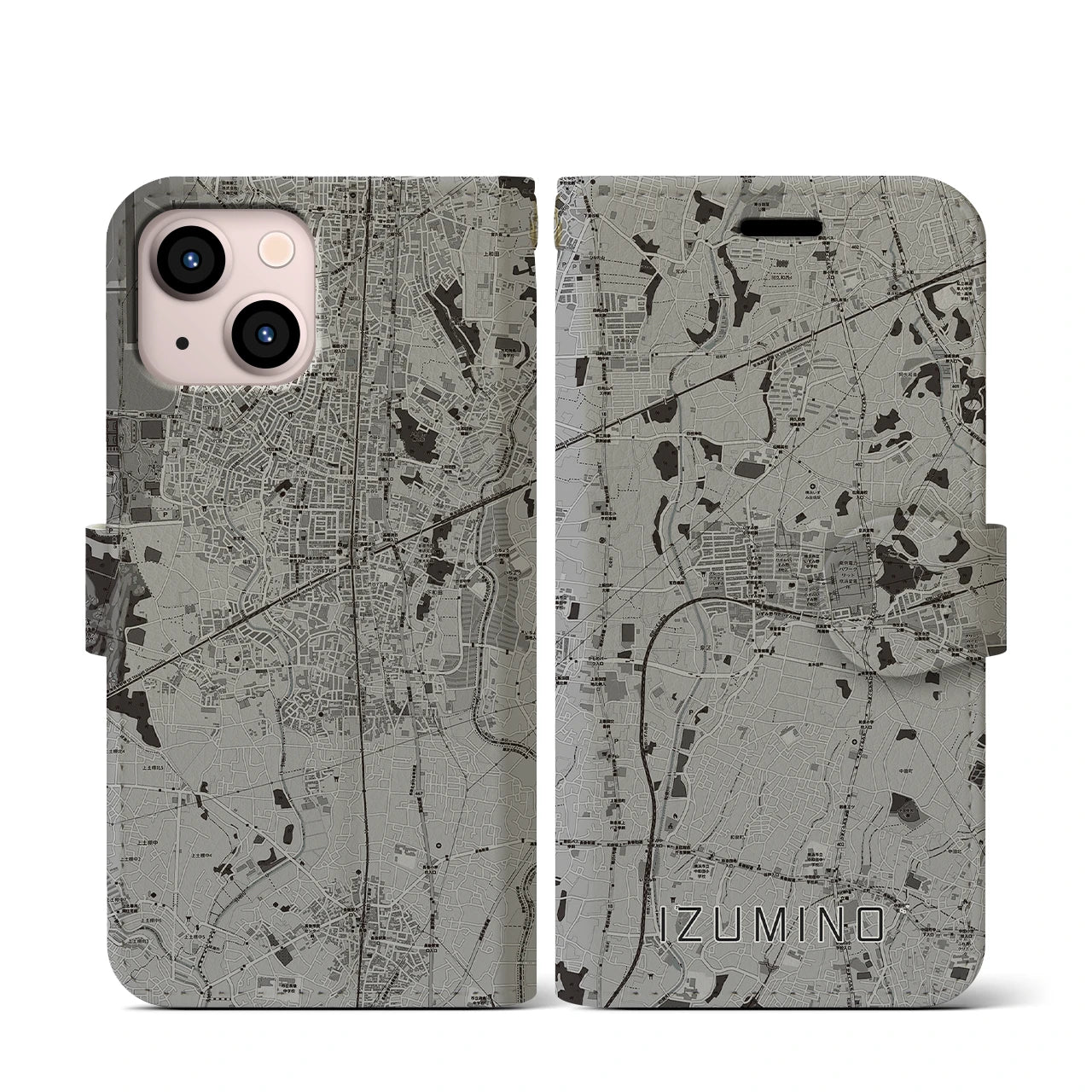 【いずみ野(神奈川県)】地図柄iPhoneケース(手帳タイプ)