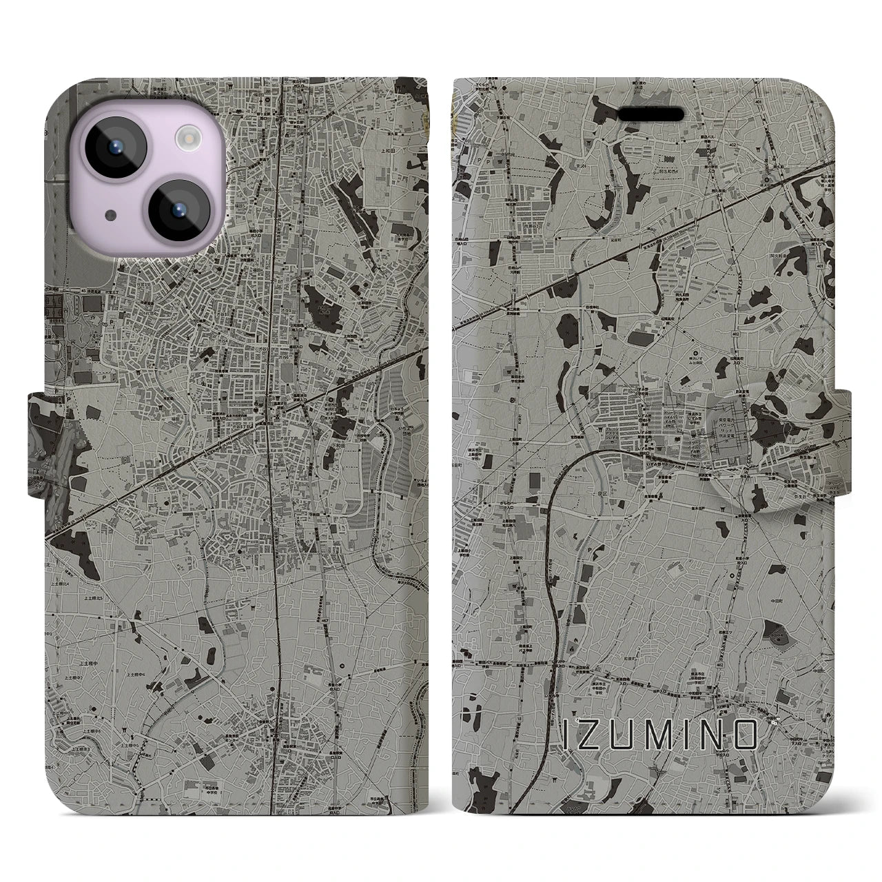 【いずみ野(神奈川県)】地図柄iPhoneケース(手帳タイプ)