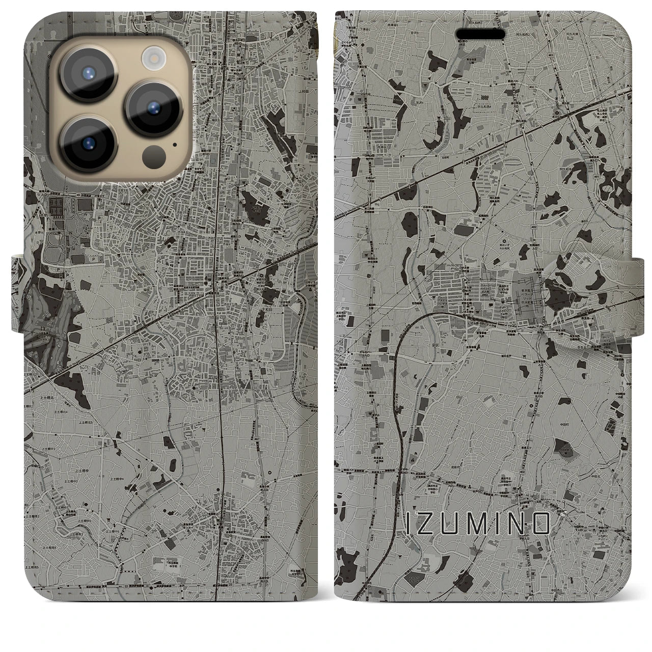 【いずみ野(神奈川県)】地図柄iPhoneケース(手帳タイプ)