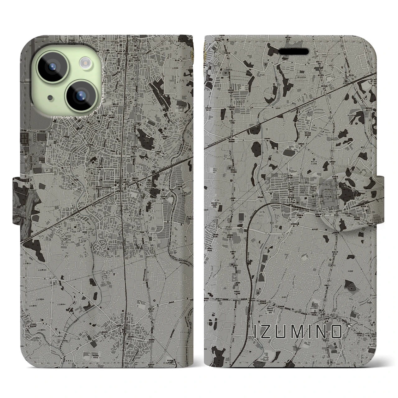 【いずみ野(神奈川県)】地図柄iPhoneケース(手帳タイプ)