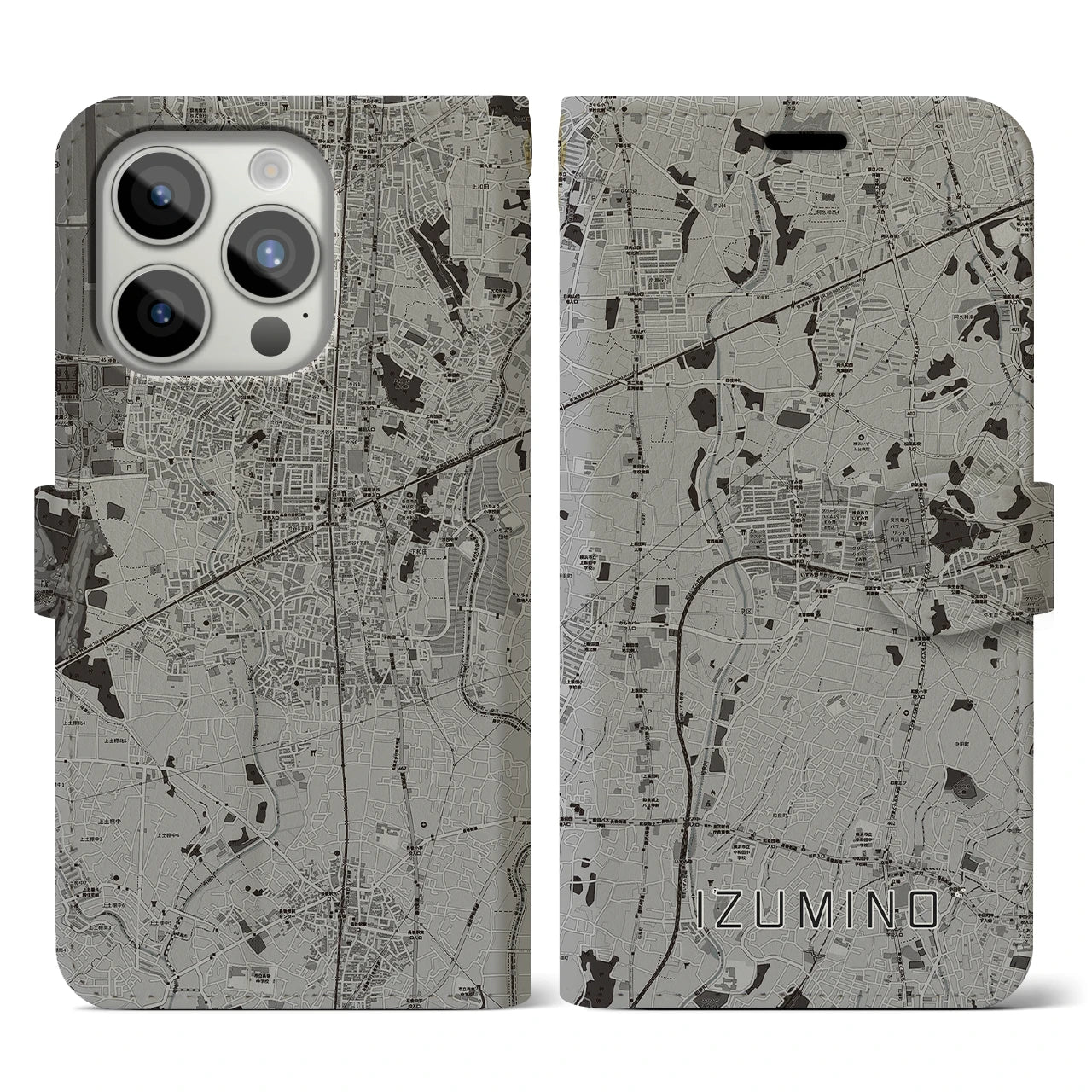 【いずみ野(神奈川県)】地図柄iPhoneケース(手帳タイプ)