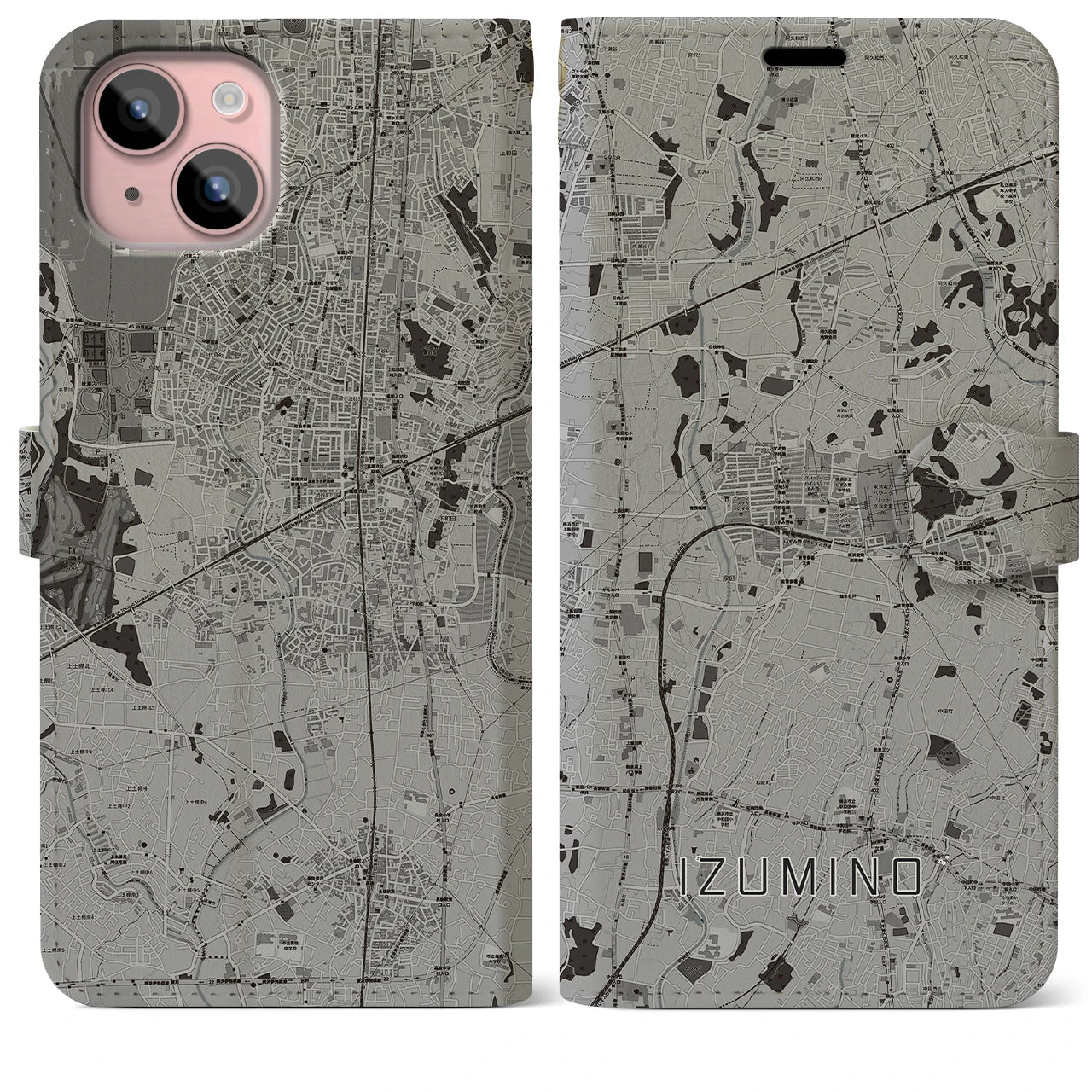 【いずみ野(神奈川県)】地図柄iPhoneケース(手帳タイプ)