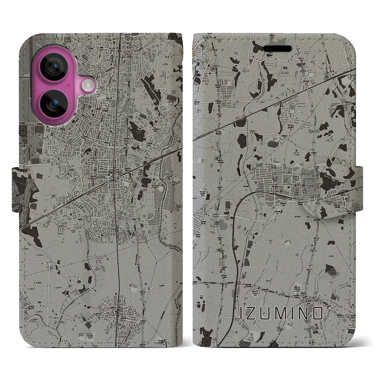 【いずみ野(神奈川県)】地図柄iPhoneケース(手帳タイプ)