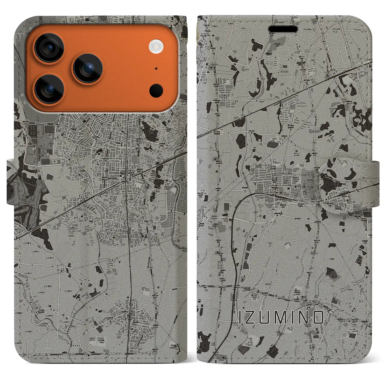 【いずみ野(神奈川県)】地図柄iPhoneケース(手帳タイプ)