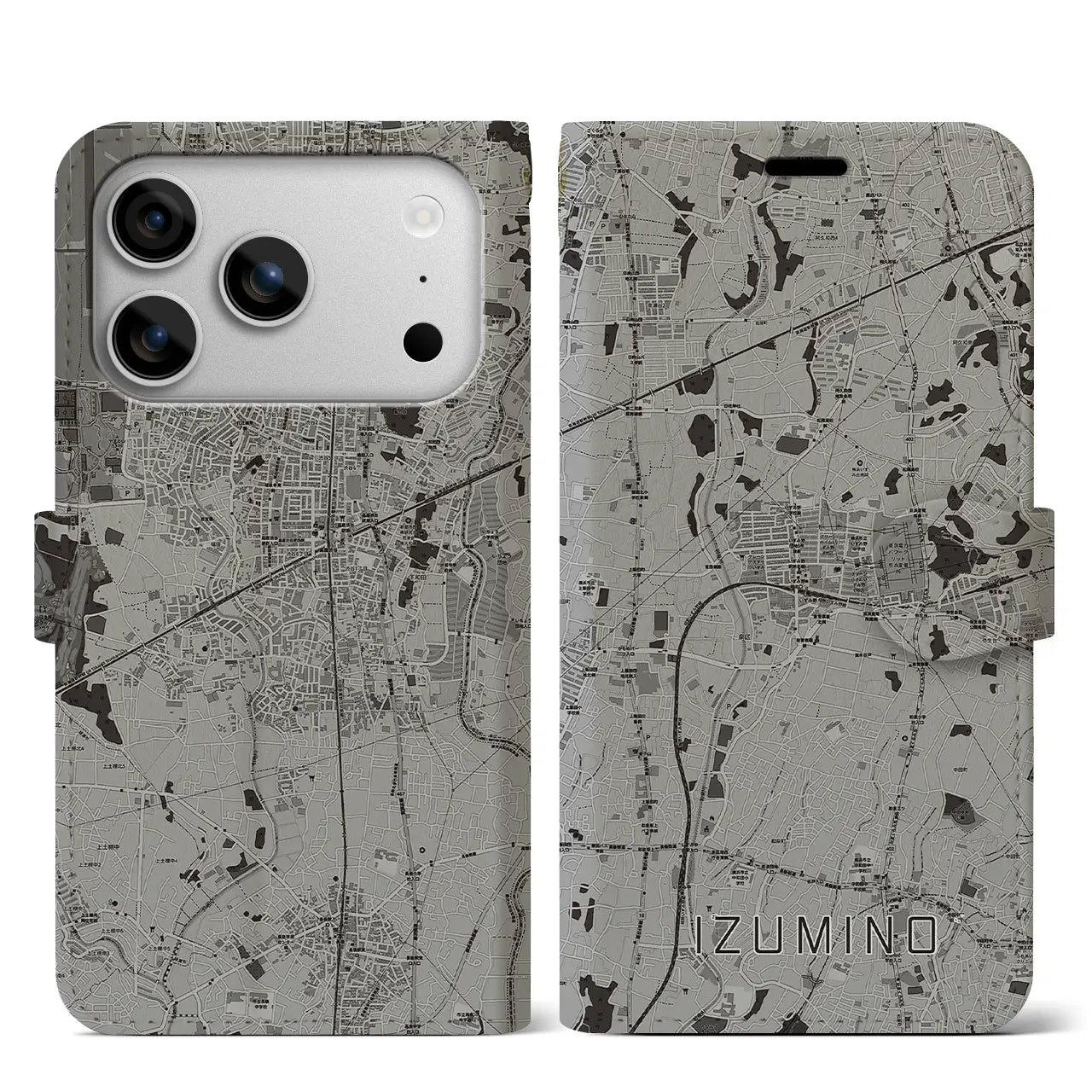 【いずみ野(神奈川県)】地図柄iPhoneケース(手帳タイプ)