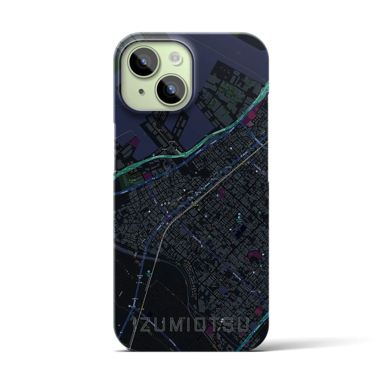 【泉大津(大阪府)】地図柄iPhoneケース(バックカバータイプ)