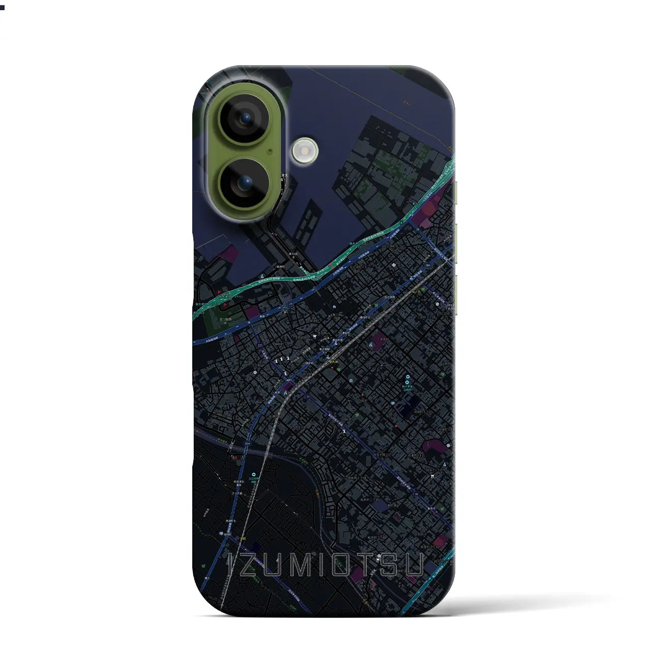 【泉大津(大阪府)】地図柄iPhoneケース(バックカバータイプ)