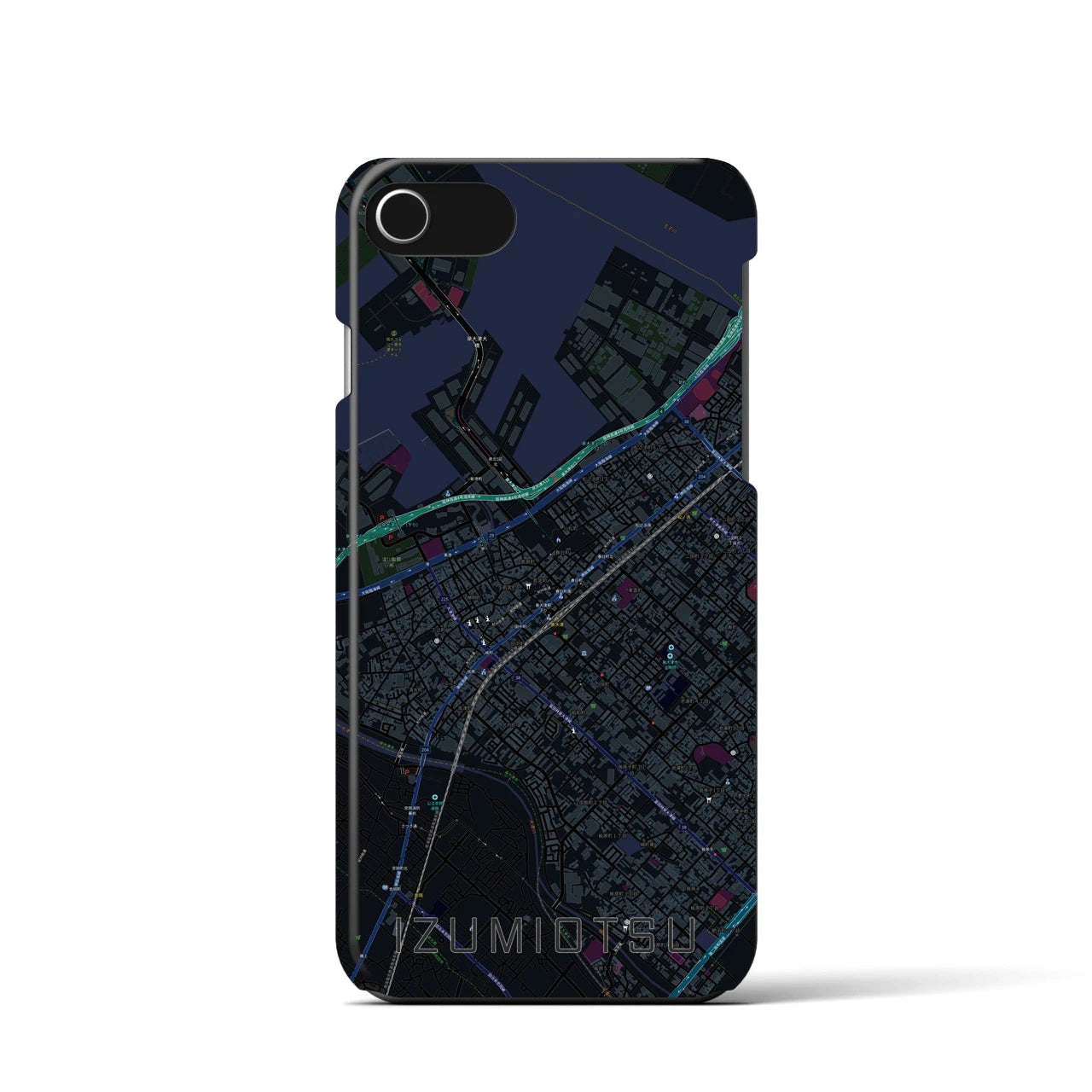 【泉大津(大阪府)】地図柄iPhoneケース(バックカバータイプ)