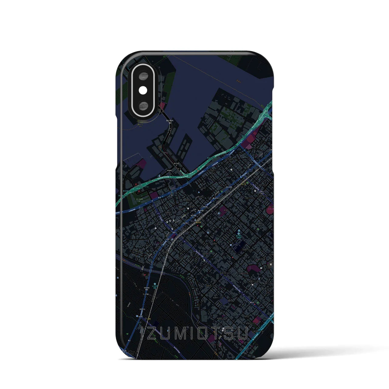 【泉大津(大阪府)】地図柄iPhoneケース(バックカバータイプ)