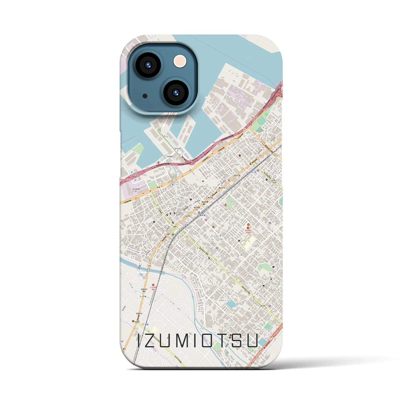 【泉大津(大阪府)】地図柄iPhoneケース(バックカバータイプ)