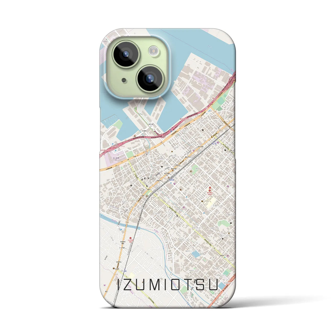【泉大津(大阪府)】地図柄iPhoneケース(バックカバータイプ)