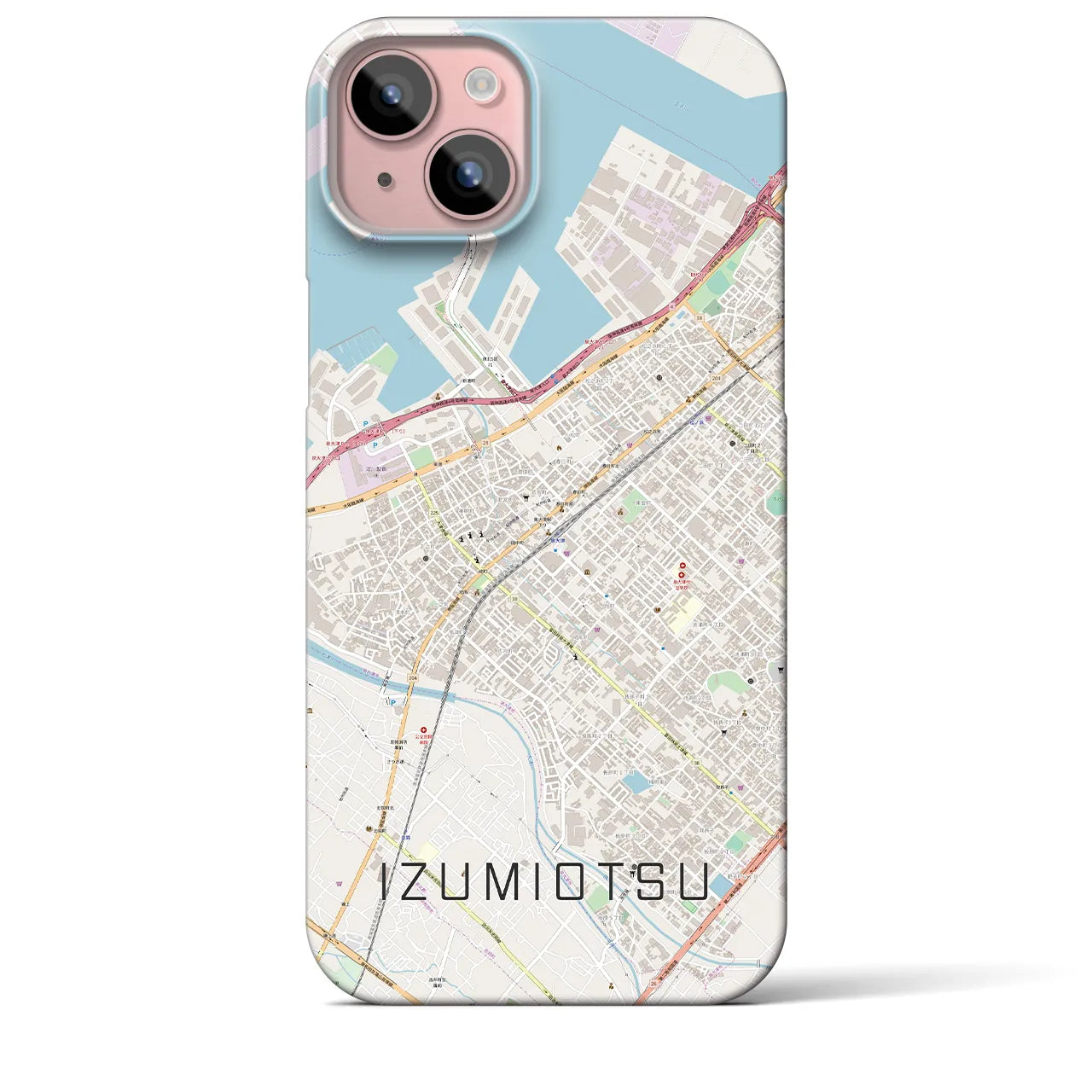 【泉大津(大阪府)】地図柄iPhoneケース(バックカバータイプ)