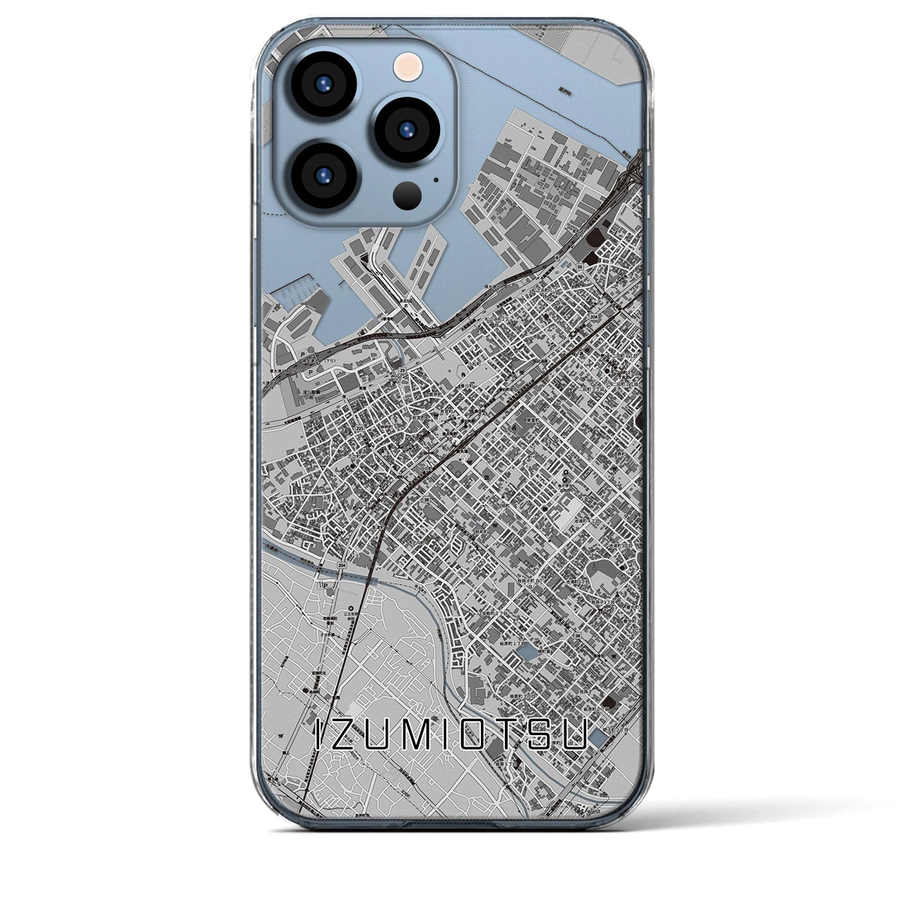 【泉大津(大阪府)】地図柄iPhoneケース(クリアタイプ)