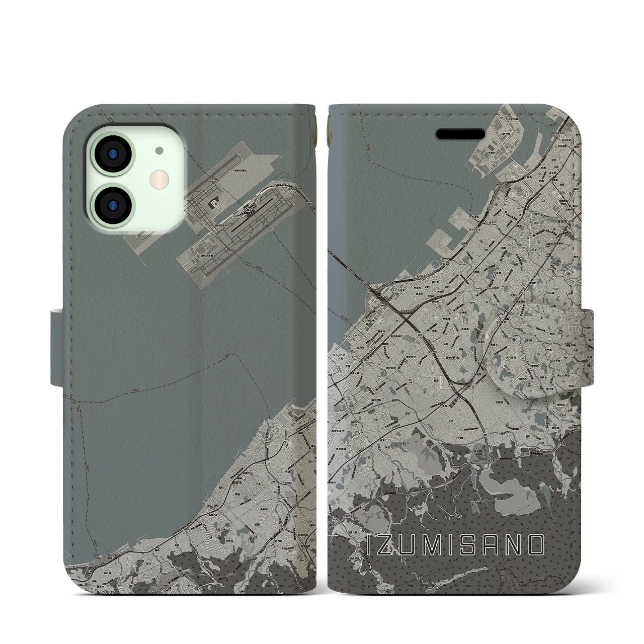 【泉佐野(大阪府)】地図柄iPhoneケース(手帳タイプ)