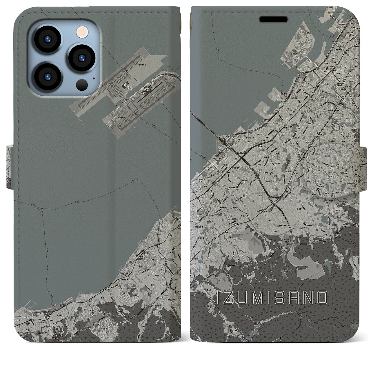 【泉佐野(大阪府)】地図柄iPhoneケース(手帳タイプ)