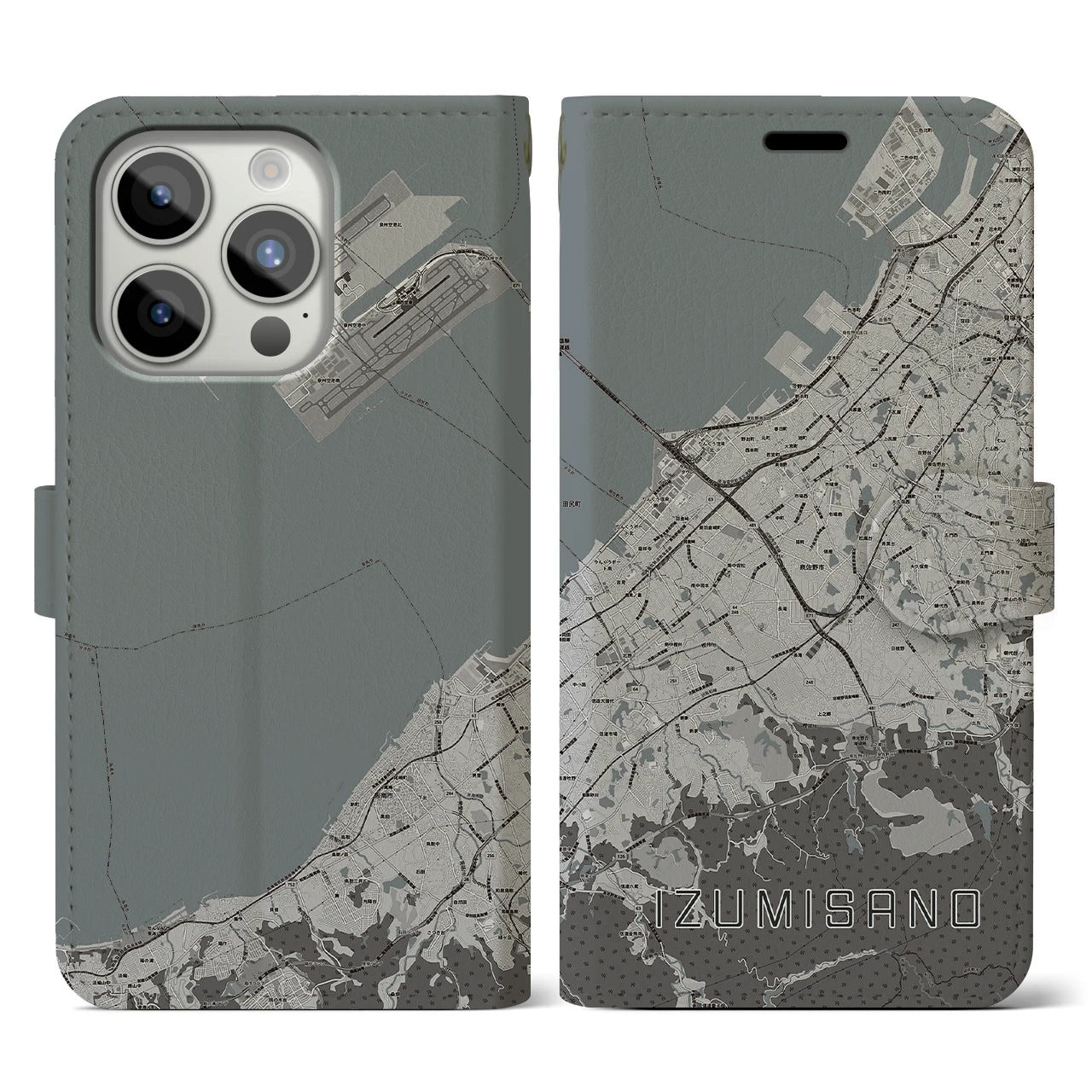 【泉佐野(大阪府)】地図柄iPhoneケース(手帳タイプ)