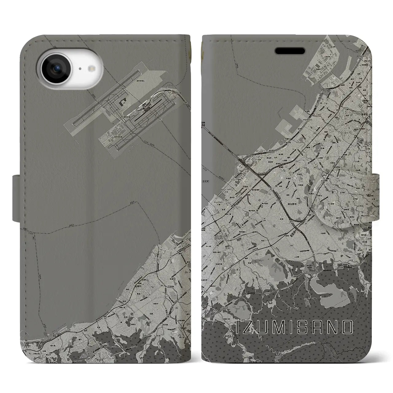 【泉佐野(大阪府)】地図柄iPhoneケース(手帳タイプ)