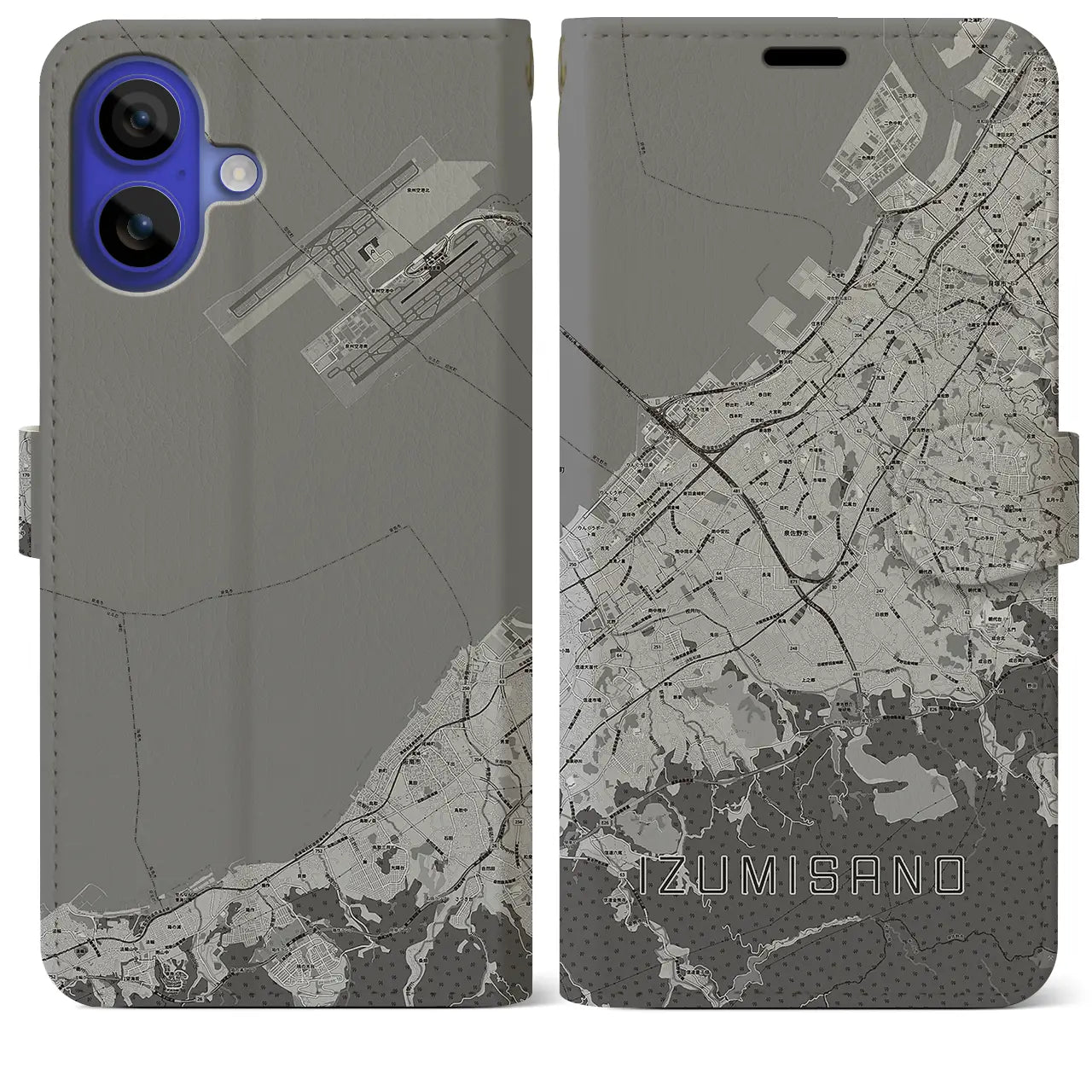 【泉佐野(大阪府)】地図柄iPhoneケース(手帳タイプ)